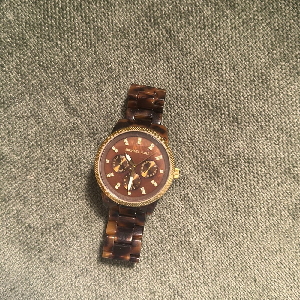 Michael Kors Jet Set Tortoise Shell Watch- needs new battery